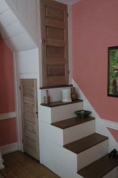 The little stair in the corner of the dining room was once the only entry to a private bedroom above.