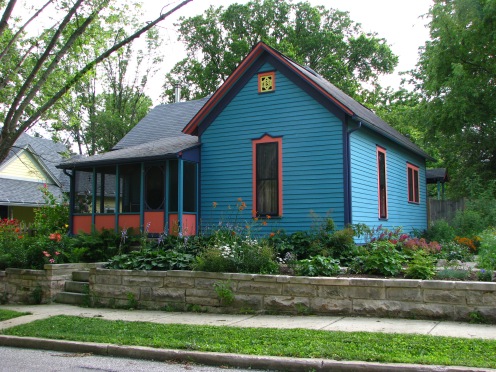 A brightly-painted old house indicates caring owners who are proud of their home.